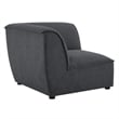 Modway Comprise Polyester Fabric Corner Sectional Sofa Chair in Charcoal