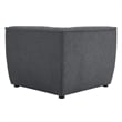 Modway Comprise Polyester Fabric Corner Sectional Sofa Chair in Charcoal