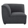 Modway Comprise Polyester Fabric Corner Sectional Sofa Chair in Charcoal