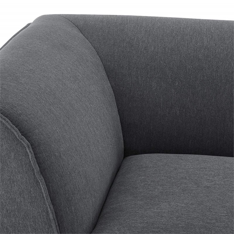 Modway Comprise Polyester Fabric Corner Sectional Sofa Chair in Charcoal