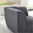 Modway Comprise Polyester Fabric Corner Sectional Sofa Chair in Charcoal