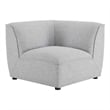 Modway Comprise Polyester Fabric Corner Sectional Sofa Chair in Light Gray
