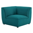 Modway Comprise Polyester Fabric Corner Sectional Sofa Chair in Teal Green