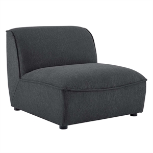 Modway Comprise Modern Polyester Fabric Armless Chair in Charcoal