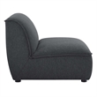 Modway Comprise Modern Polyester Fabric Armless Chair in Charcoal