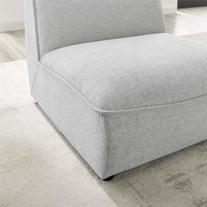 Modway Comprise Modern Polyester Fabric Armless Chair in Light Gray