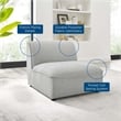 Modway Comprise Modern Polyester Fabric Armless Chair in Light Gray