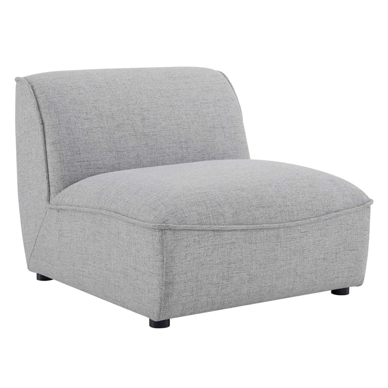 Modway Comprise Modern Polyester Fabric Armless Chair in Light Gray