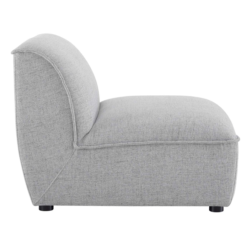 Modway Comprise Modern Polyester Fabric Armless Chair in Light Gray