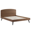 Modway Bronwen Queen Rubberwood and MDF Wood Platform Bed in Walnut
