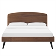Modway Bronwen King Rubberwood and MDF Wood Platform Bed in Walnut