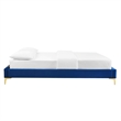 Modway Sutton Queen Modern Performance Velvet Bed Frame in Navy