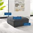 Modway Comprise Modern Polyester Fabric Sectional Sofa Ottoman in Charcoal