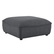 Modway Comprise Modern Polyester Fabric Sectional Sofa Ottoman in Charcoal