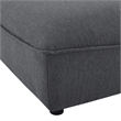Modway Comprise Modern Polyester Fabric Sectional Sofa Ottoman in Charcoal