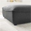 Modway Comprise Modern Polyester Fabric Sectional Sofa Ottoman in Charcoal