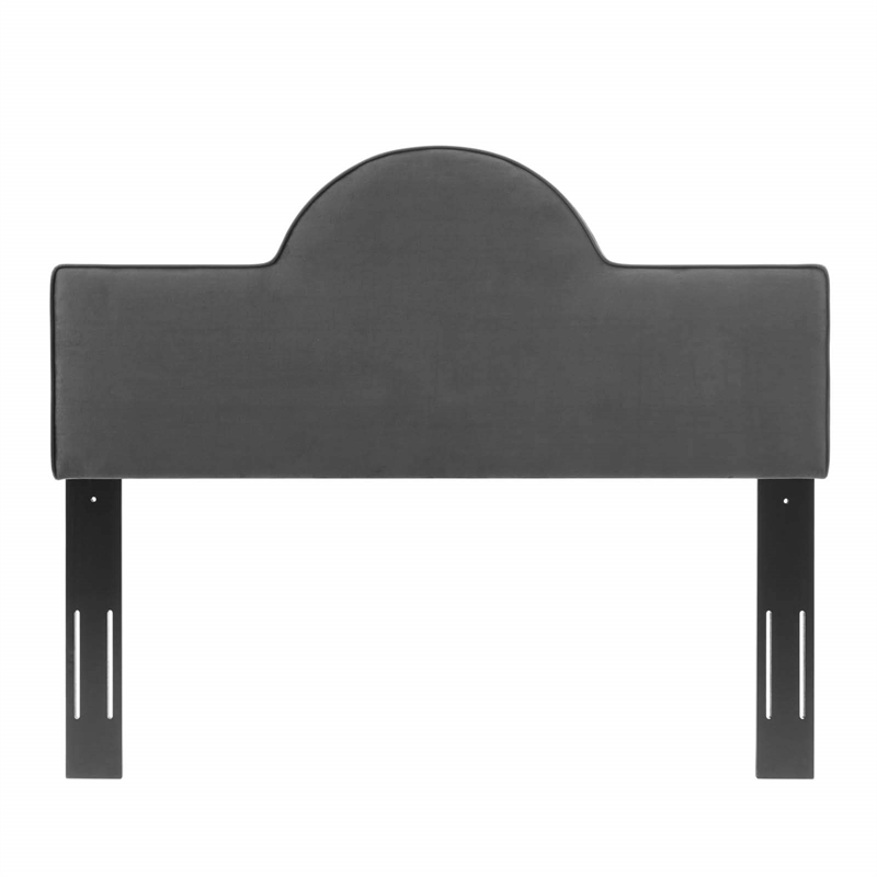Modway Dawn Twin Modern Performance Velvet Headboard in Charcoal