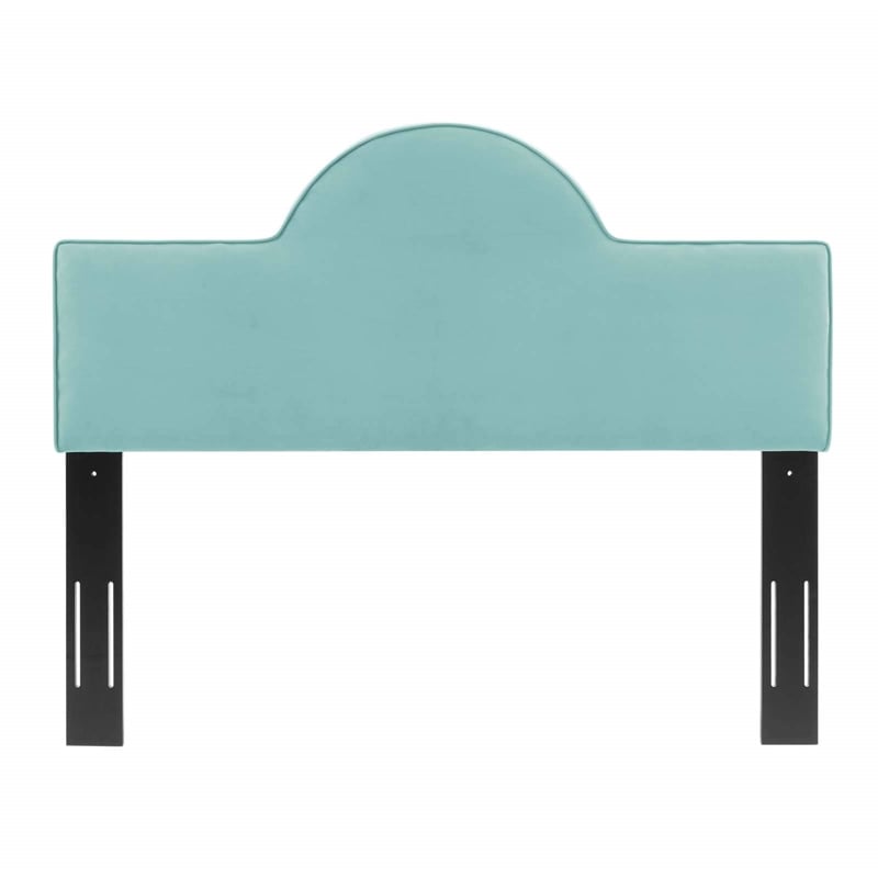 Modway Dawn Twin Modern Performance Velvet Headboard in Mint Green