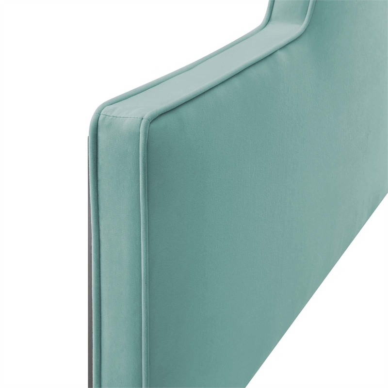 Modway Dawn Twin Modern Performance Velvet Headboard in Mint Green