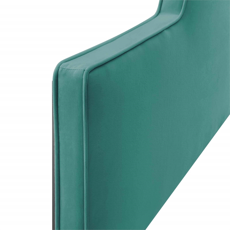 Modway Dawn Twin Modern Performance Velvet Headboard in Teal Green