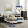 Modway Sutton Twin Modern Performance Velvet Bed Frame in White