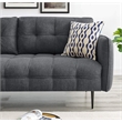 Modway Cameron Upholstered Modern Fabric Sofa with Metal Legs in Charcoal/Black