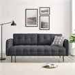 Modway Cameron Upholstered Modern Fabric Sofa with Metal Legs in Charcoal/Black