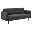 Modway Cameron Upholstered Modern Fabric Sofa with Metal Legs in Charcoal/Black