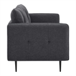 Modway Cameron Upholstered Modern Fabric Sofa with Metal Legs in Charcoal/Black