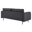Modway Cameron Upholstered Modern Fabric Sofa with Metal Legs in Charcoal/Black