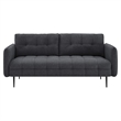 Modway Cameron Upholstered Modern Fabric Sofa with Metal Legs in Charcoal/Black
