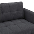 Modway Cameron Upholstered Modern Fabric Sofa with Metal Legs in Charcoal/Black