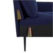 Modway Cameron Upholstered Modern Fabric Sofa with Metal Legs in Blue/Black