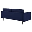 Modway Cameron Upholstered Modern Fabric Sofa with Metal Legs in Blue/Black