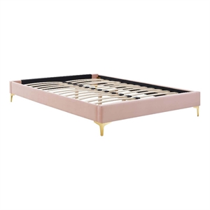 modway sutton full modern performance velvet bed frame in pink