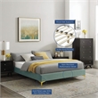 Modway Sutton King Modern Performance Velvet Bed Frame in Mint Green
