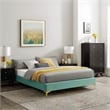 Modway Sutton King Modern Performance Velvet Bed Frame in Mint Green