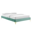 Modway Sutton King Modern Performance Velvet Bed Frame in Mint Green