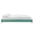 Modway Sutton King Modern Performance Velvet Bed Frame in Mint Green