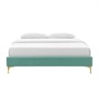 Modway Sutton King Modern Performance Velvet Bed Frame in Mint Green