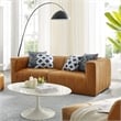 Modway Bartlett 2-Piece Tufting Upholstered Faux Leather Loveseat in Tan
