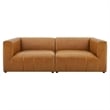 Modway Bartlett 2-Piece Tufting Upholstered Faux Leather Loveseat in Tan