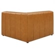 Modway Bartlett 2-Piece Tufting Upholstered Faux Leather Loveseat in Tan