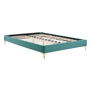modway sutton king modern performance velvet bed frame in teal green