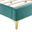 Modway Sutton King Modern Performance Velvet Bed Frame in Teal Green