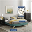 Modway Sutton King Modern Performance Velvet Bed Frame in Teal Green