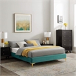 Modway Sutton King Modern Performance Velvet Bed Frame in Teal Green