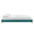 Modway Sutton King Modern Performance Velvet Bed Frame in Teal Green