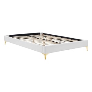 modway sutton king modern performance velvet bed frame in white