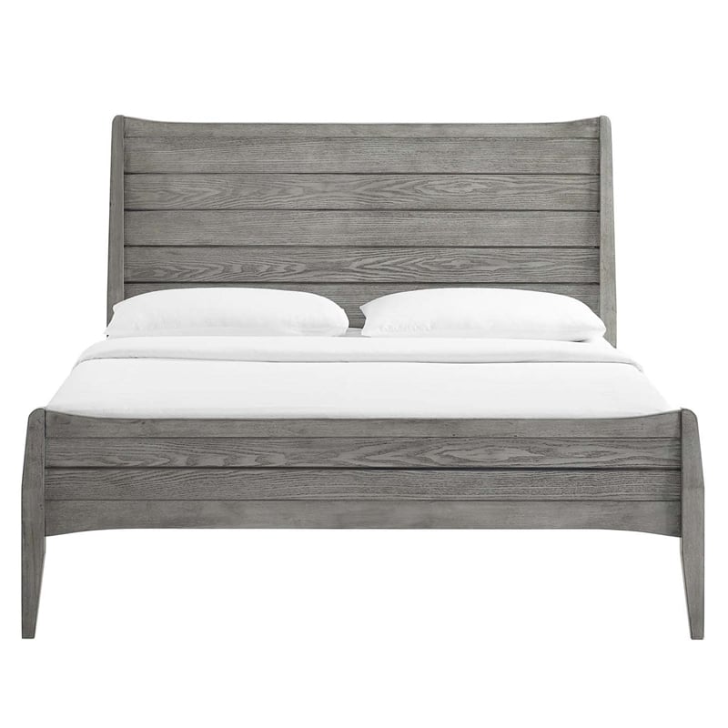Modway Georgia 3-Piece Rubberwood and MDF Queen Bedroom Set in Gray